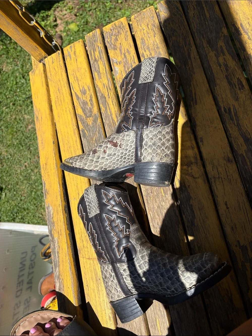 Durango Natural Snakeskin-Textured Kids' Boot authentic